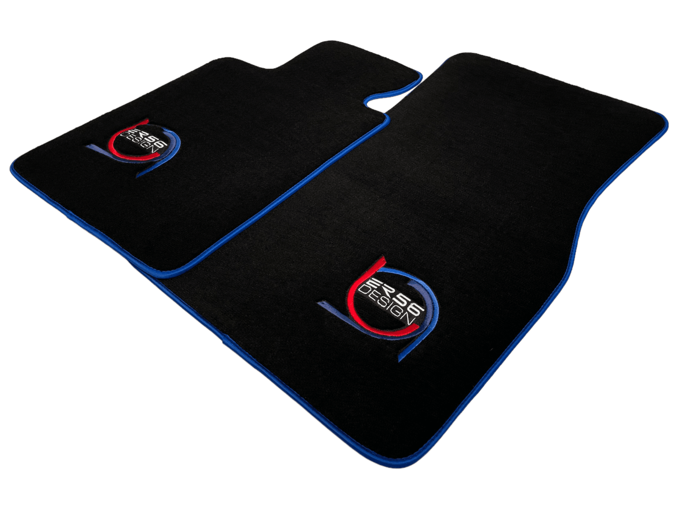 Black Floor Mats For BMW 1 Series F70 ER56 Design Limited Edition Blue Trim - AutoWin