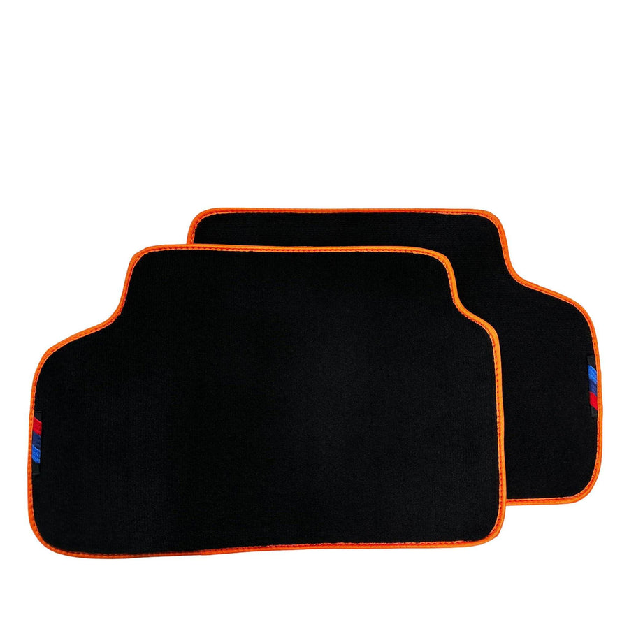 Black Floor Mats For BMW 1 Series F70 | Orange Trim - AutoWin