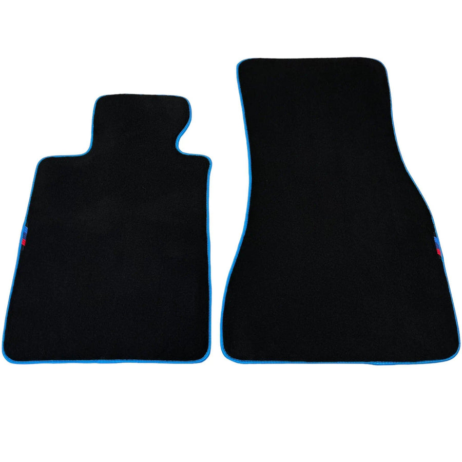 Black Floor Mats For BMW U06 (2022-2026) | Sky Blue Trim - AutoWin