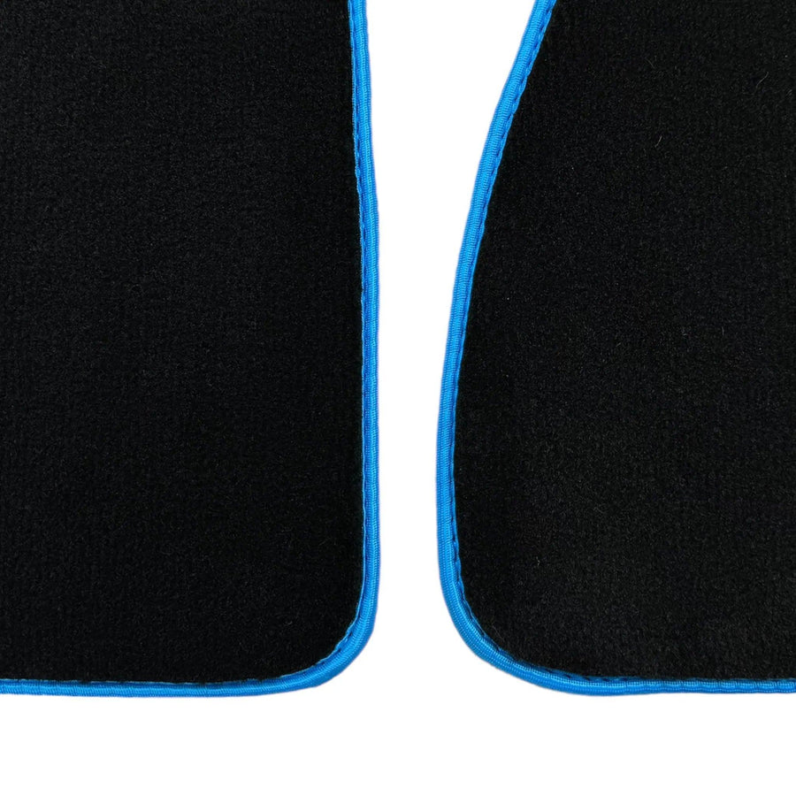 Black Floor Mats For BMW Gran Tourer F46 (2015-2022) 7 Seats | Sky Blue Trim - AutoWin