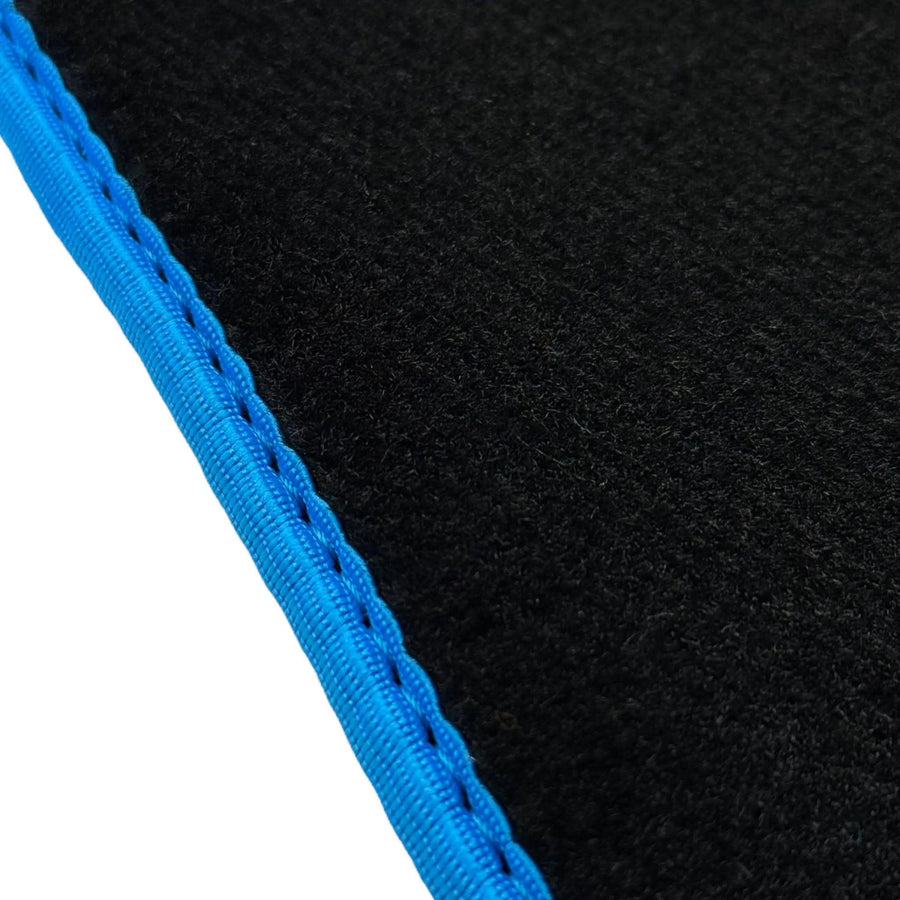 Black Floor Mats For BMW Gran Tourer F46 (2015-2022) 7 Seats | Sky Blue Trim - AutoWin