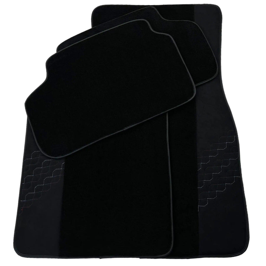 Black Floor Mats for BMW 5 Series G30 Sedan (2016-2023) with Alcantara Leather - AutoWin