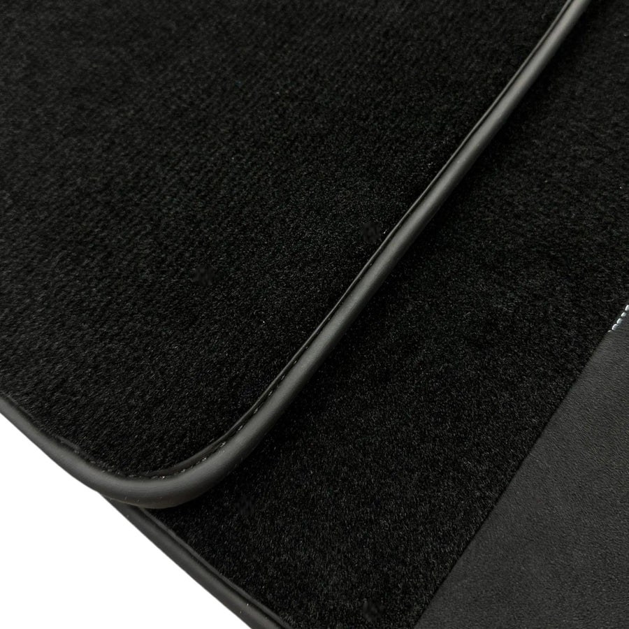 Black Floor Mats for BMW 5 Series G30 Sedan (2016-2023) with Alcantara Leather - AutoWin
