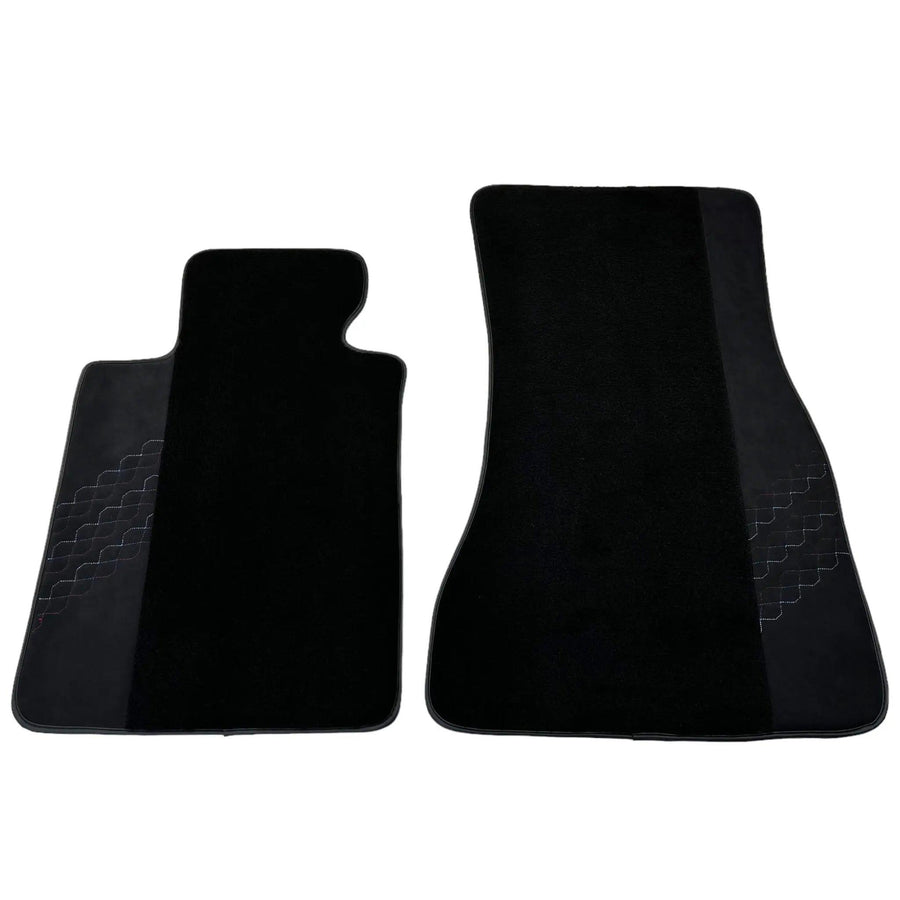 Black Floor Mats for BMW 5 Series G30 Sedan (2016-2023) with Alcantara Leather - AutoWin