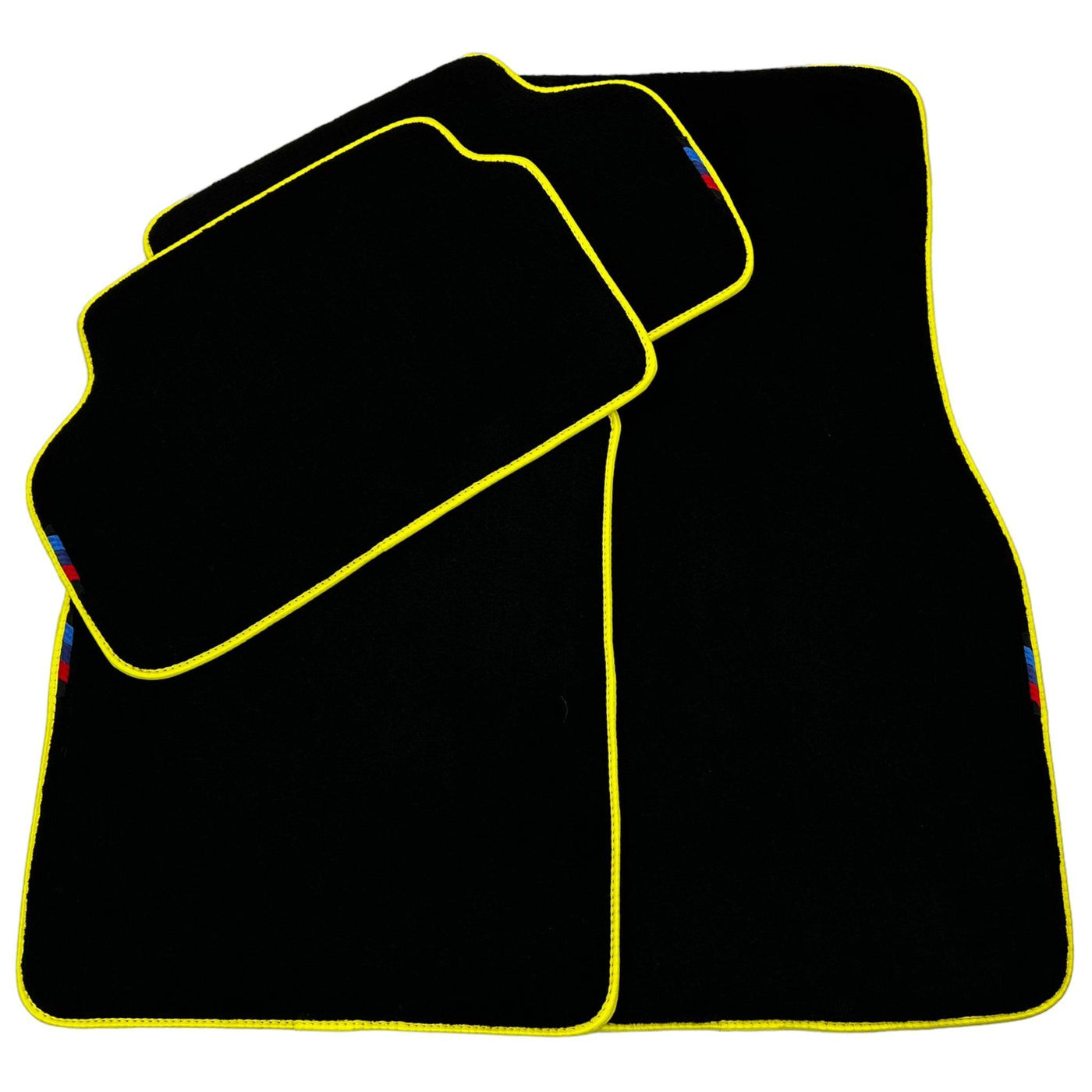 Black Floor Mats For BMW G30 Sedan (2016-2023) | Yellow Trim - AutoWin