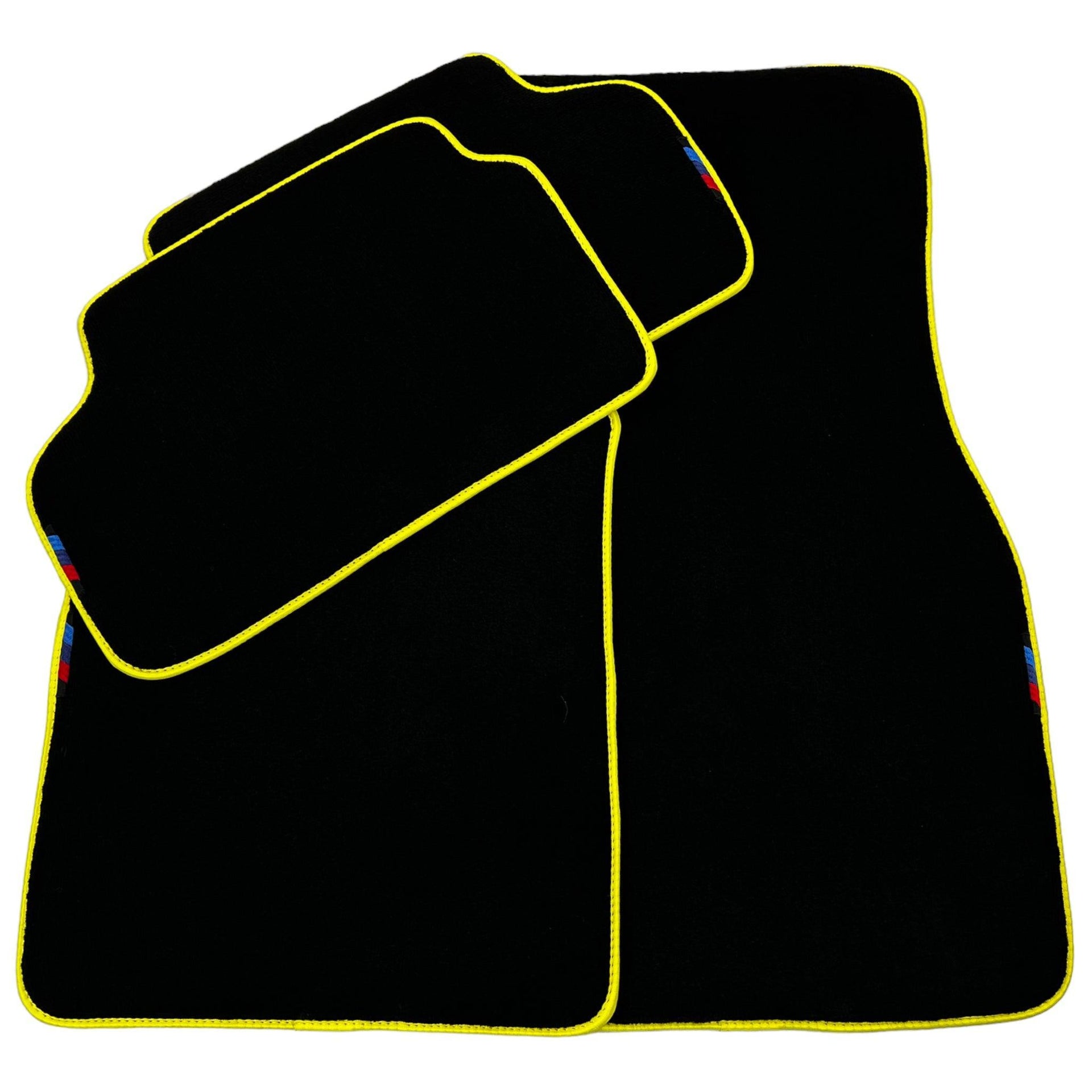 Black Floor Mats For BMW 2 Series | Yellow Trim - AutoWin