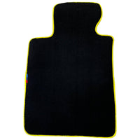 Black Floor Mats For BMW 1 Series | Yellow Trim - AutoWin
