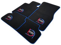 Black Floor Mats For BMW M4 G83 Convertible ER56 Design Limited Edition Blue Trim - AutoWin