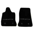 Black Floor Mats For Chevrolet Corvette C7 Convertible (2014-2019) with Beige Trim - AutoWin