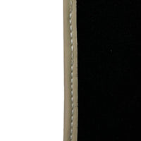 Black Floor Mats For Chevrolet Corvette C7 Targa Top (2014-2019) with Beige Trim - AutoWin