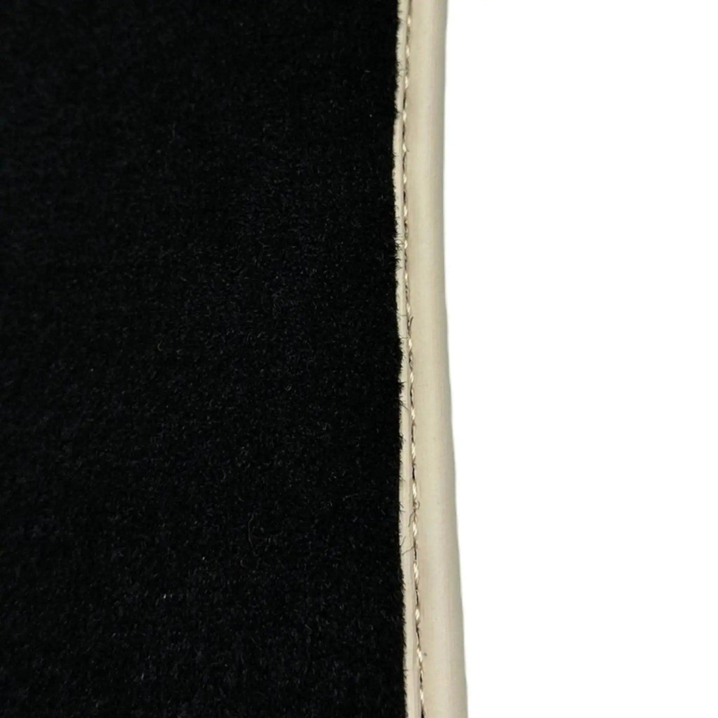 Black Floor Mats For Chevrolet Corvette C7 Targa Top (2014-2019) with Beige Trim - AutoWin