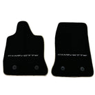 Black Floor Mats For Chevrolet Corvette C7 Targa Top (2014-2019) with Beige Trim - AutoWin