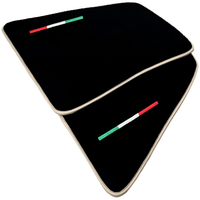 Black Floor Mats for Ferrari 296 GTS (2022-2024) with Beige Trim - AutoWin
