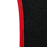 Black Floor Mats for Ferrari 296 GTB (2022-2024) with Leather and Red Trim - AutoWin