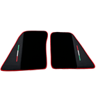 Black Floor Mats for Ferrari 296 GTB (2022-2024) with Leather and Red Trim - AutoWin