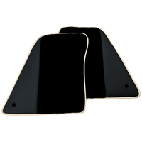 Black Floor Mats for Ferrari 296 GTS (2022-2024) with Leather | Beige Trim - AutoWin