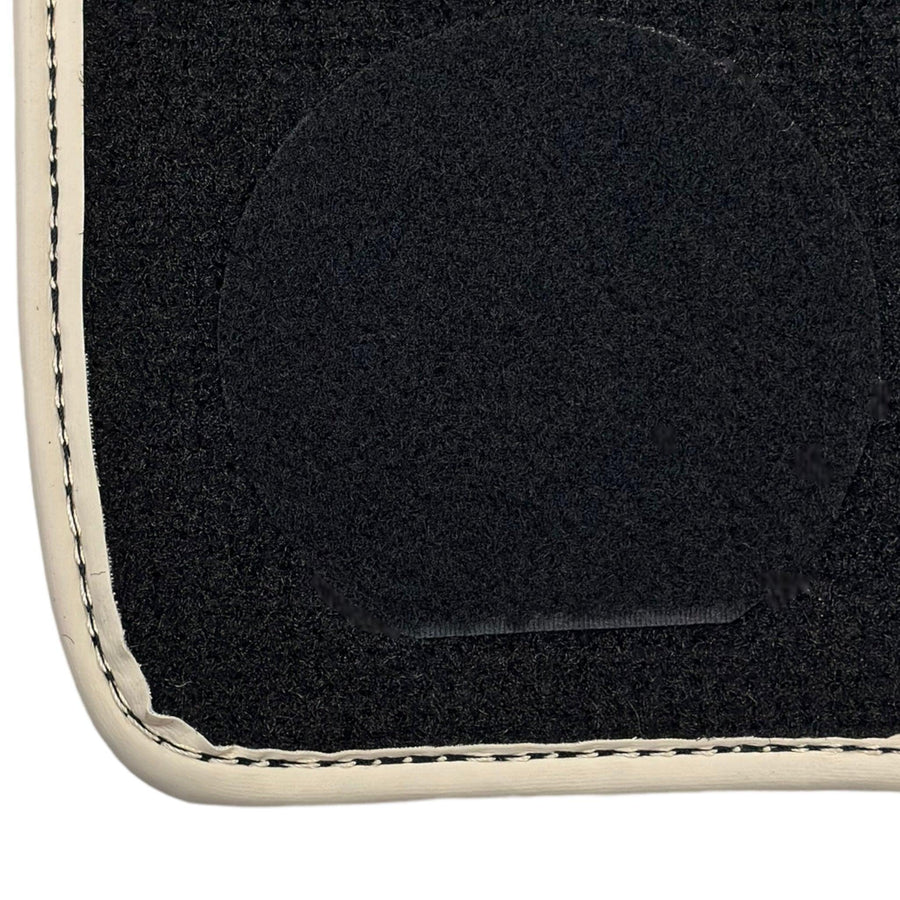Black Floor Mats for Ferrari 296 GTS (2022-2024) with Leather | Beige Trim - AutoWin