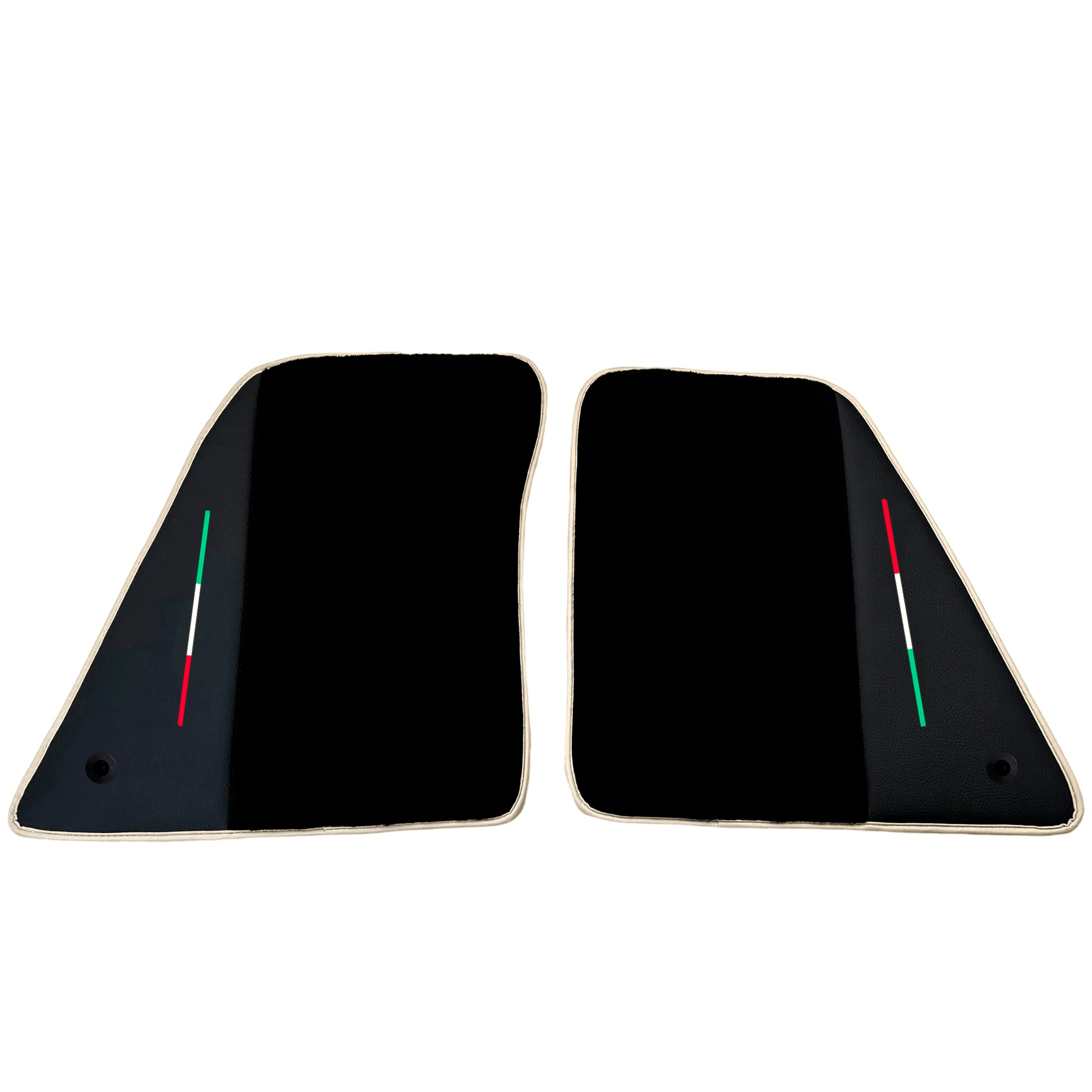 Black Floor Mats for Ferrari SF90 Stradale (2019-2024) with Leather | Beige Trim - AutoWin