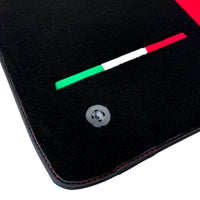 Black Floor Mats for Ferrari 296 GTB with Red Alcantara Borders | Italian Edition - AutoWin