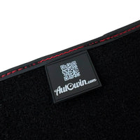 Black Floor Mats for Ferrari 296 GTB with Red Alcantara Borders | Italian Edition - AutoWin
