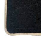 Black Floor Mats for Ferrari 296 GTS (2022-2024) with Leather and Beige Trim - AutoWin