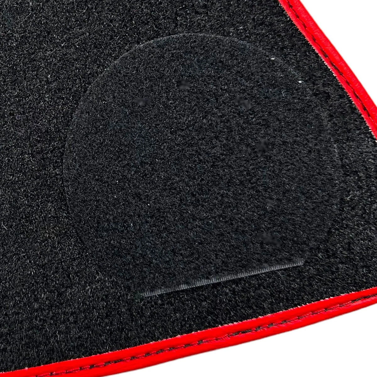 Black Floor Mats for Ferrari 296 GTS (2022-2027) with Leather and Red Trim