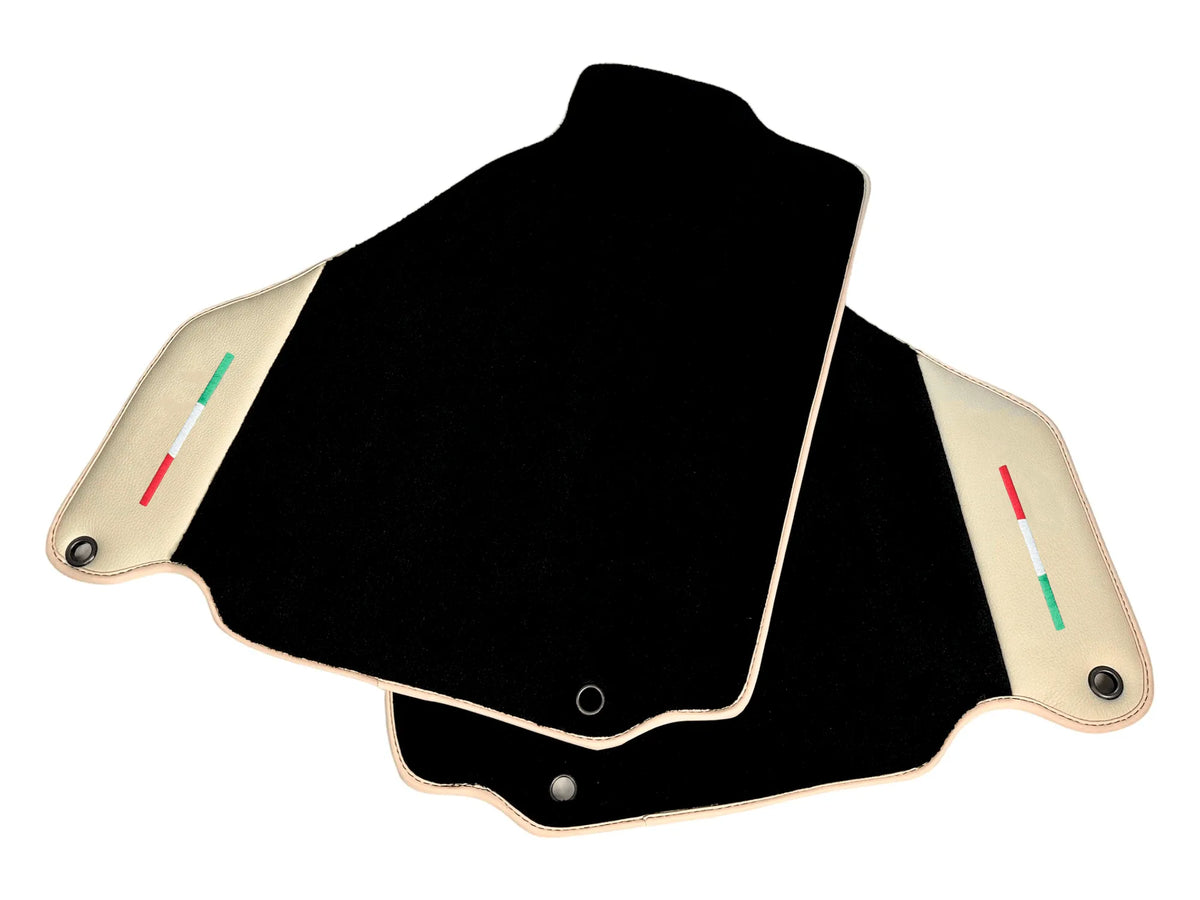 Black Floor Mats For Ferrari 360 Modena 1999-2005 With Beige Leather - AutoWin