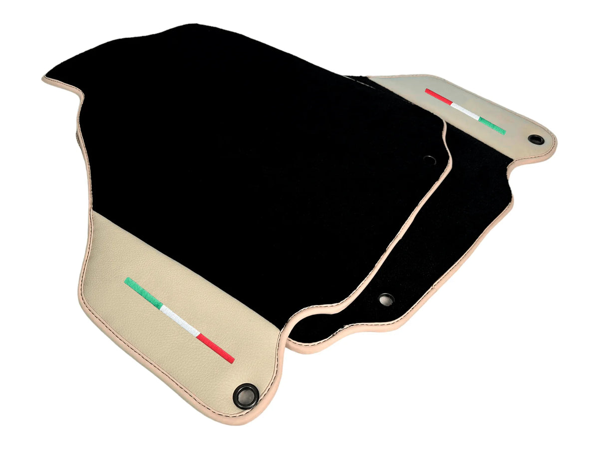 Black Floor Mats For Ferrari 360 Modena 1999-2005 With Beige Leather - AutoWin