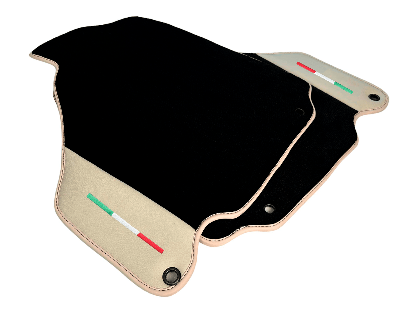 Black Floor Mats For Ferrari 360 Modena 1999-2005 With Beige Leather - AutoWin