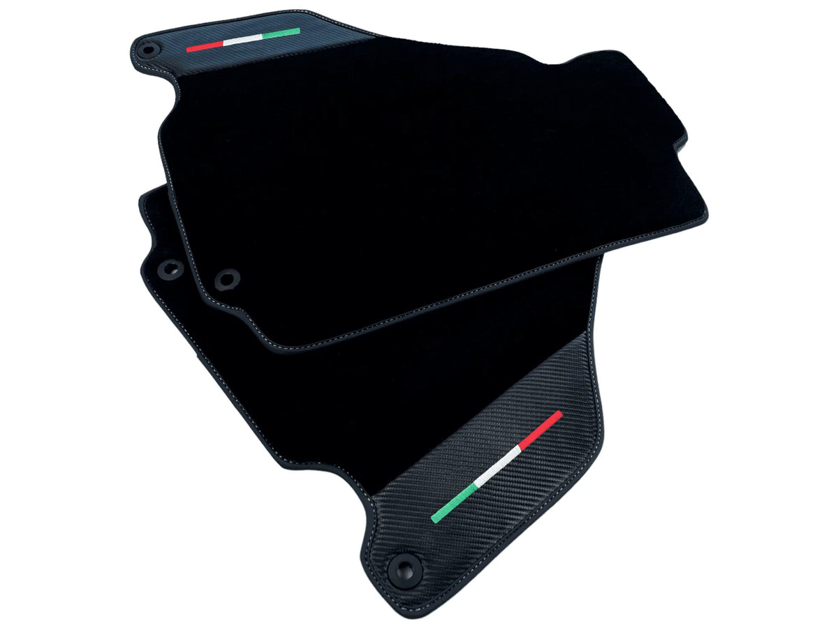 Black Floor Mats For Ferrari 360 Modena 1999-2005 With Carbon Fiber Leather - AutoWin