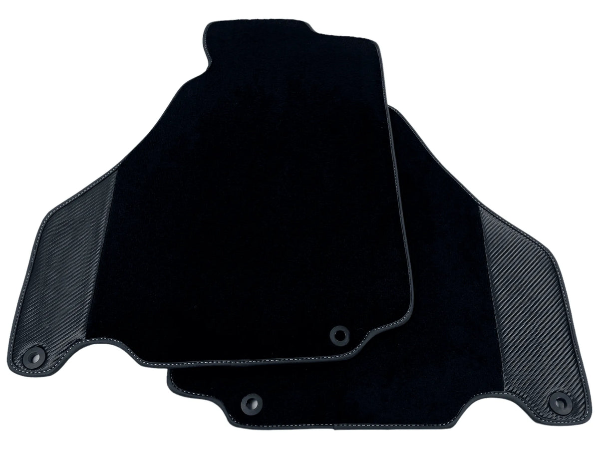 Black Floor Mats For Ferrari 360 Modena 1999-2005 With Carbon Fiber Leather - AutoWin