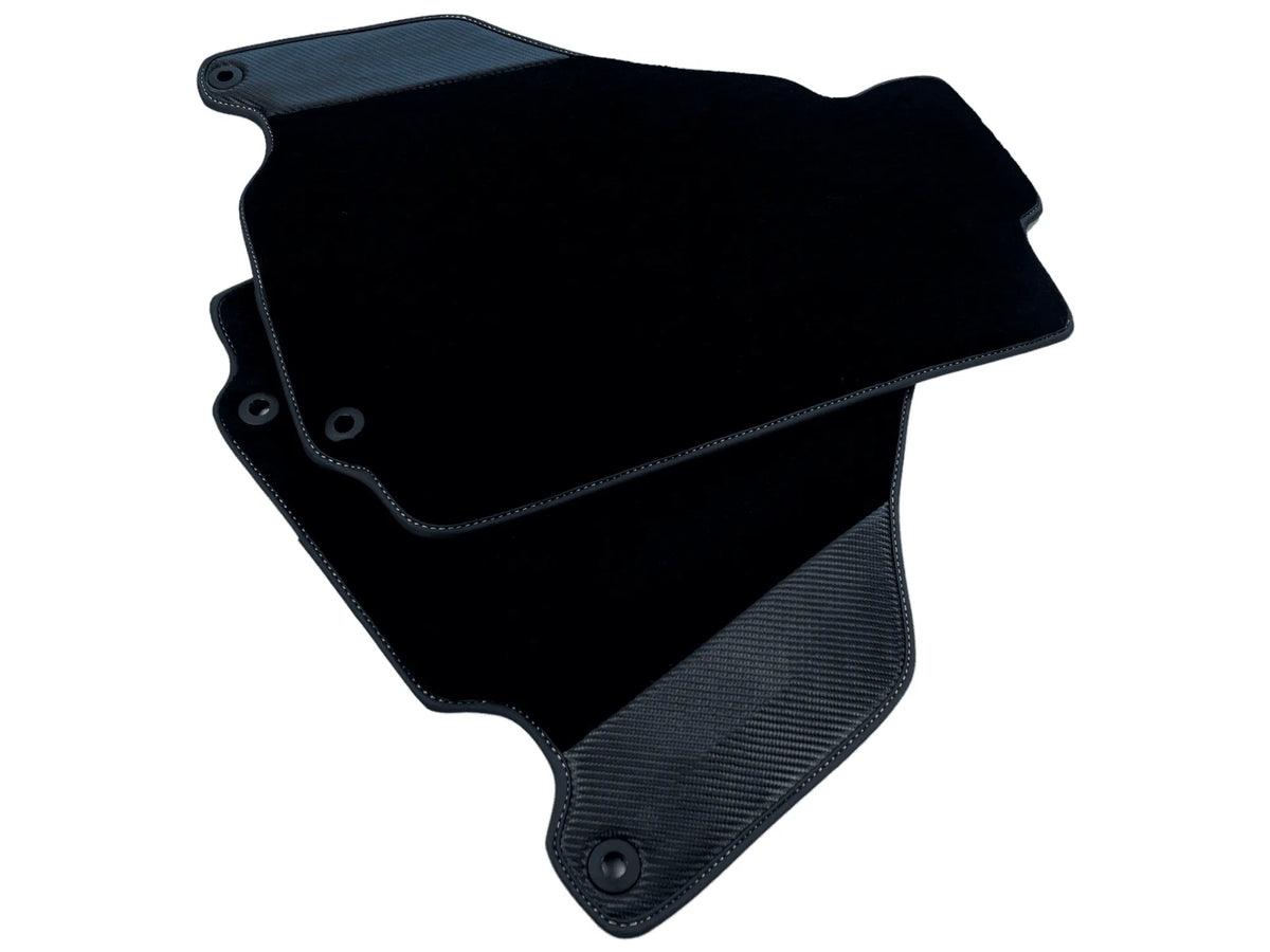 Black Floor Mats For Ferrari 360 Modena 1999-2005 With Carbon Fiber Leather - AutoWin