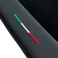 Black Floor Mats For Ferrari 456 (1992-2003) Italian Edition with Leather - AutoWin