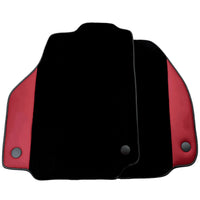 Black Floor Mats for Ferrari 458 GT2 (2012-2015) with Bordeaux Nappa Leather
