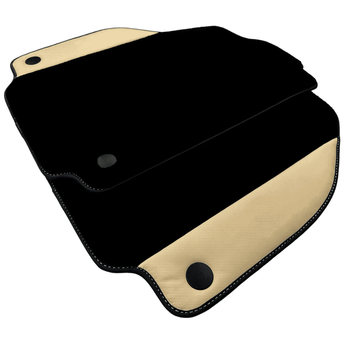 Black Floor Mats for Ferrari 458 GT2 (2012-2015) with Crema Nappa Leather