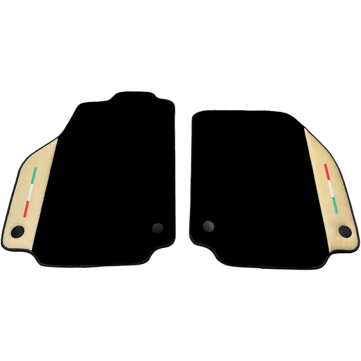Black Floor Mats for Ferrari 458 GT2 (2012-2015) with Crema Nappa Leather | Italian Edition
