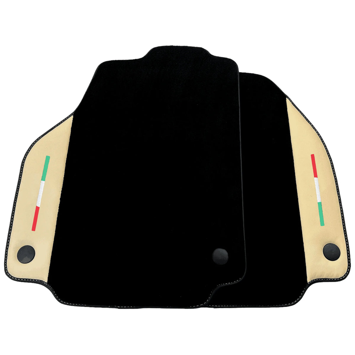 Black Floor Mats for Ferrari 458 GT2 (2012-2015) with Crema Nappa Leather | Italian Edition