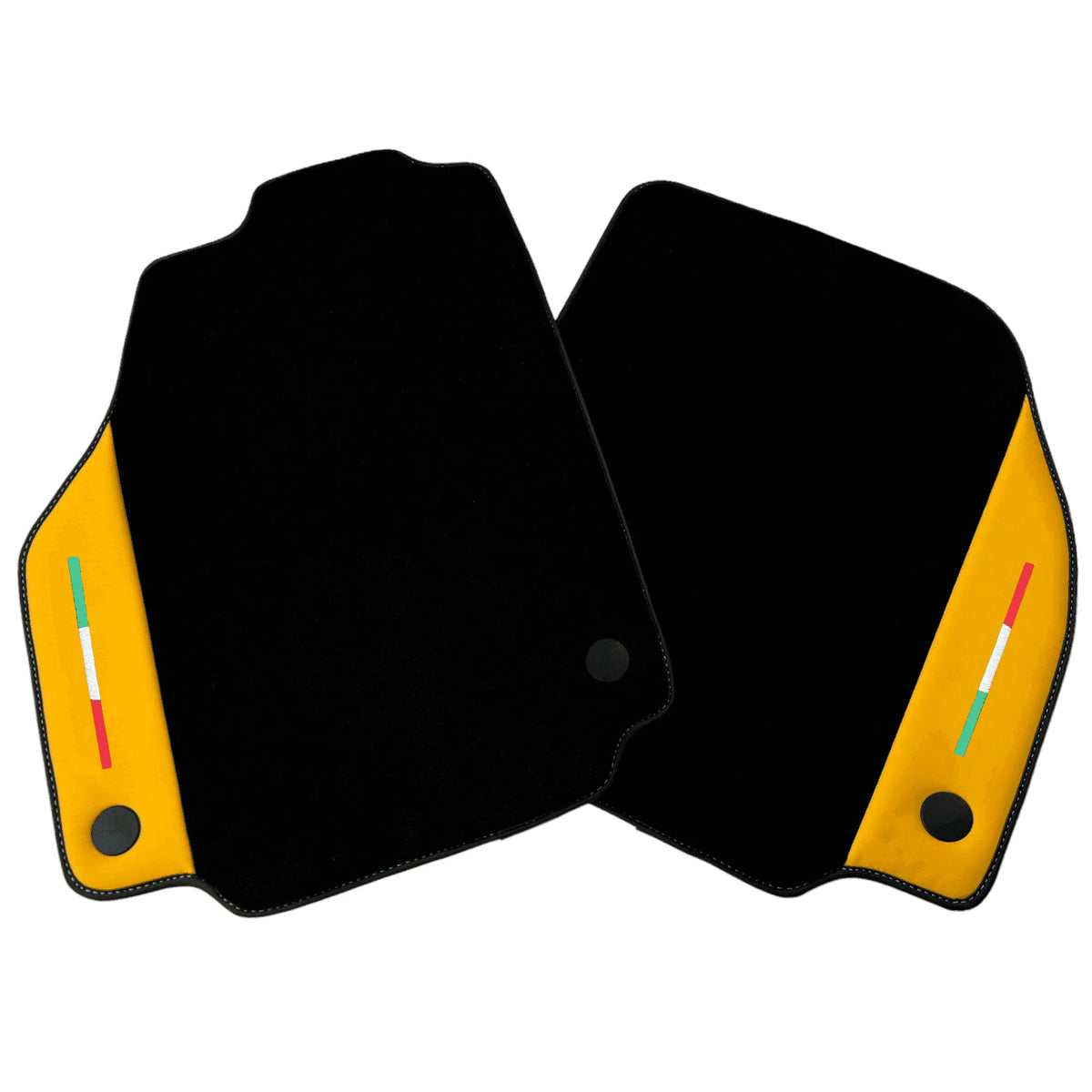 Black Floor Mats for Ferrari 458 GT2 (2012-2015) with Yellow Leather
