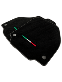 Black Floor Mats For Ferrari 458 Gt2 2012-2015 Yellow Sewing - AutoWin