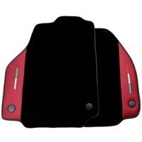 Black Floor Mats for Ferrari 458 Italia (2009-2015) with Bordeaux Nappa Leather