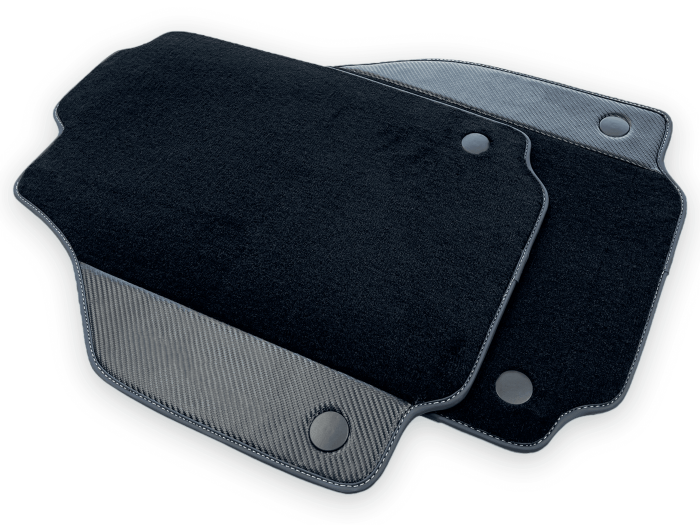 Black Floor Mats For Ferrari 458 Italia 2009-2015 With Carbon Fiber Leather - AutoWin