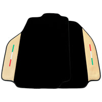 Black Floor Mats for Ferrari 458 Speciale (2012-2015) with Crema Nappa Leather | Italian Edition