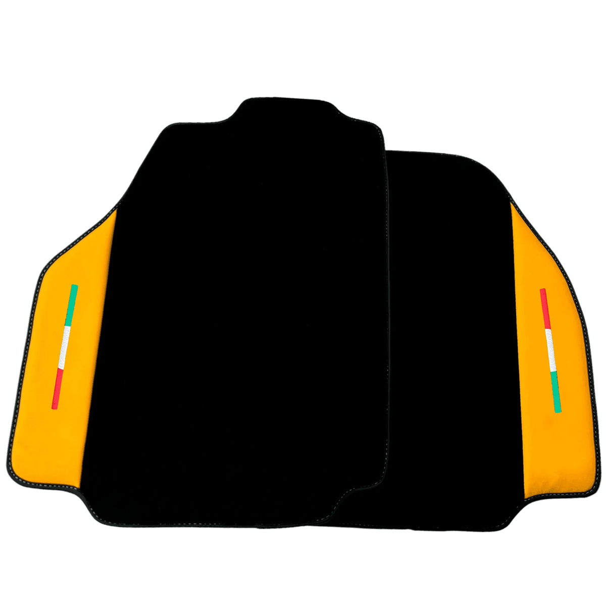 Black Floor Mats for Ferrari 458 Speciale (2012-2015) with Yellow Leather
