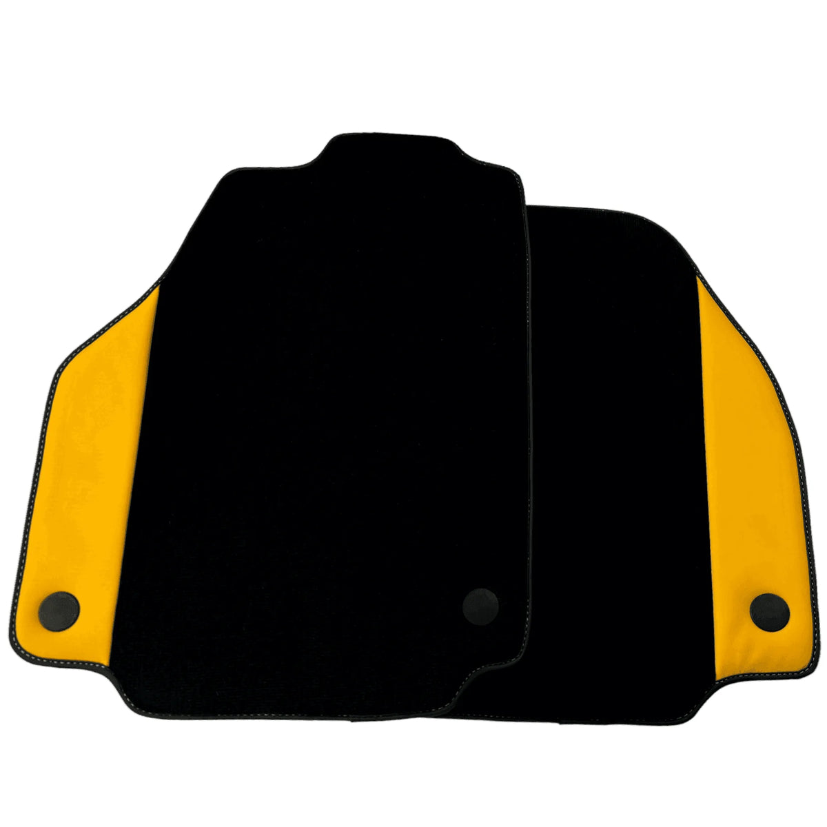 Black Floor Mats for Ferrari 458 Spider (2012-2015) with Yellow Leather