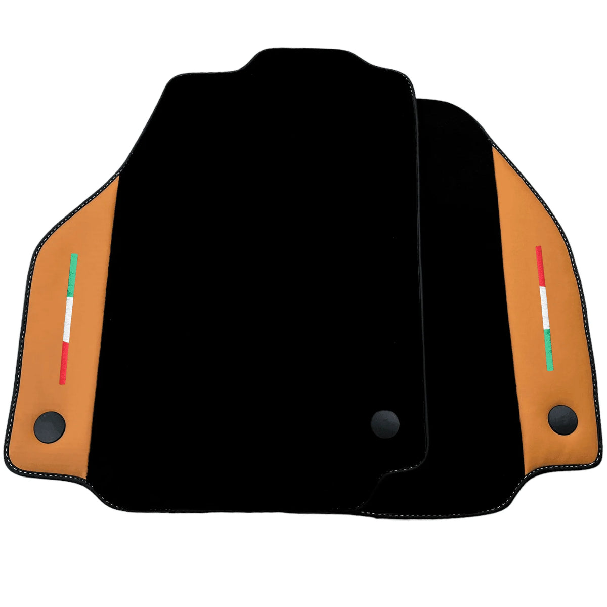 Black Floor Mats for Ferrari 488 GTB (2015-2022) with Beige Tradizione Nappa Leather