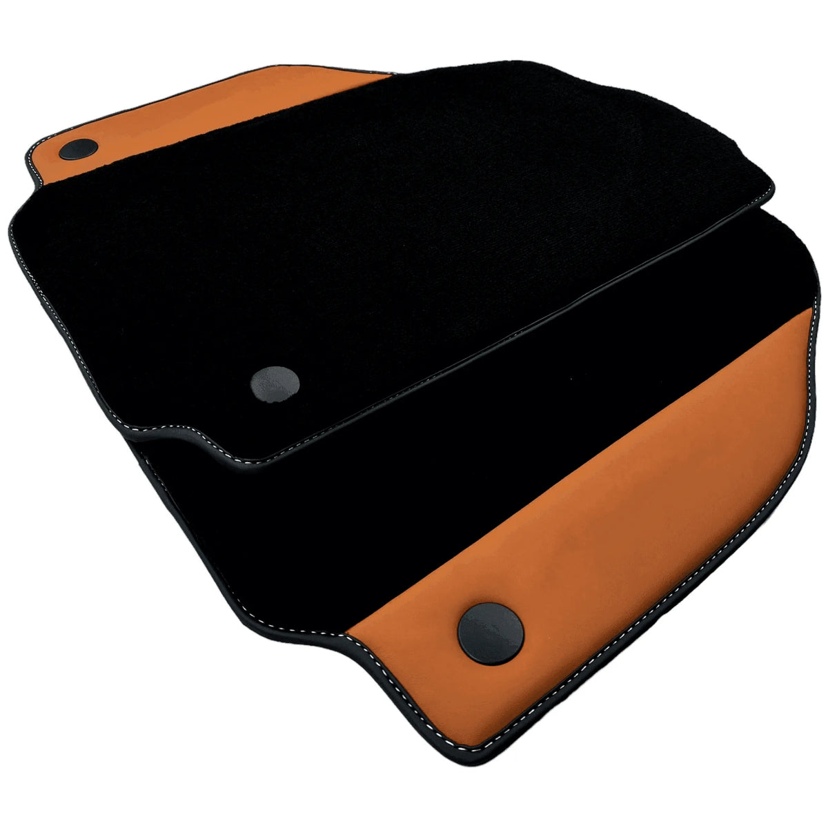 Black Floor Mats for Ferrari 488 GTB (2015-2022) with Cuoio Nappa Leather