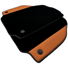 Black Floor Mats for Ferrari 488 Spider (2016-2022) with Cuoio Nappa Leather - AutoWin