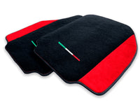 Black Floor Mats For Ferrari 488 GTB (2016-2022) With Red Alcantara Leather