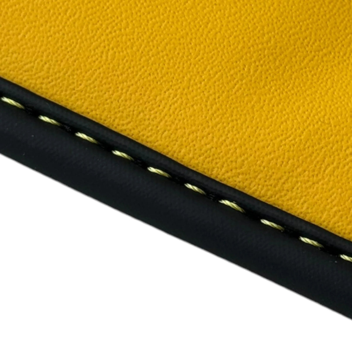 Black Floor Mats for Ferrari 488 GTB (2016-2022) with Yellow Leather