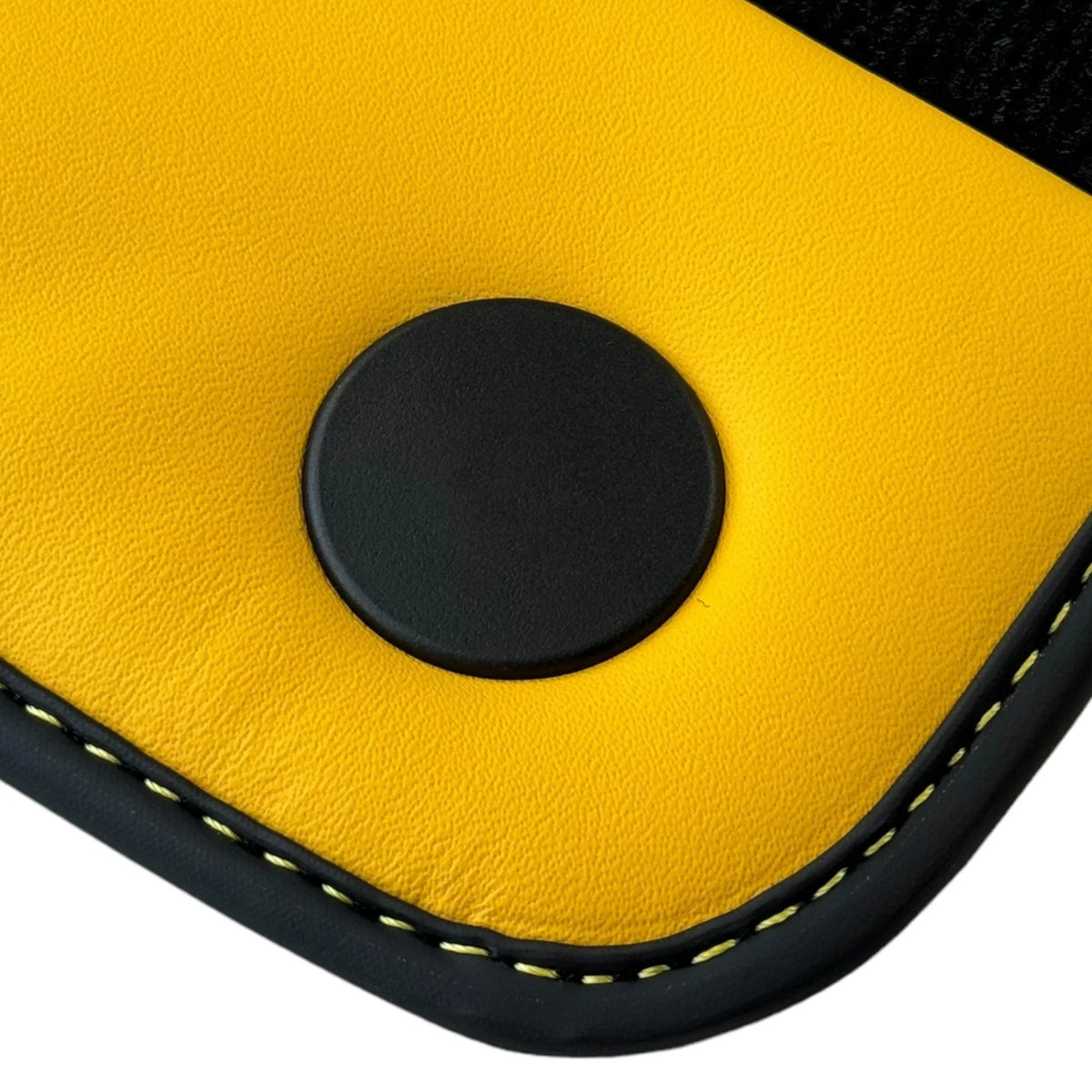Black Floor Mats for Ferrari 488 GTB (2016-2022) with Yellow Leather | Italian Edition